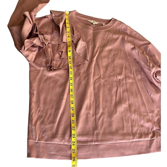 Ted Baker Sweater Women 5 Modal Pink Ruffle Elegant Designer Soft Winter Fall - Picture 5 of 11